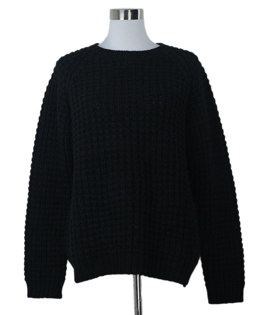 Brunello Cucinelli Black Woven Cashmere Sweater 