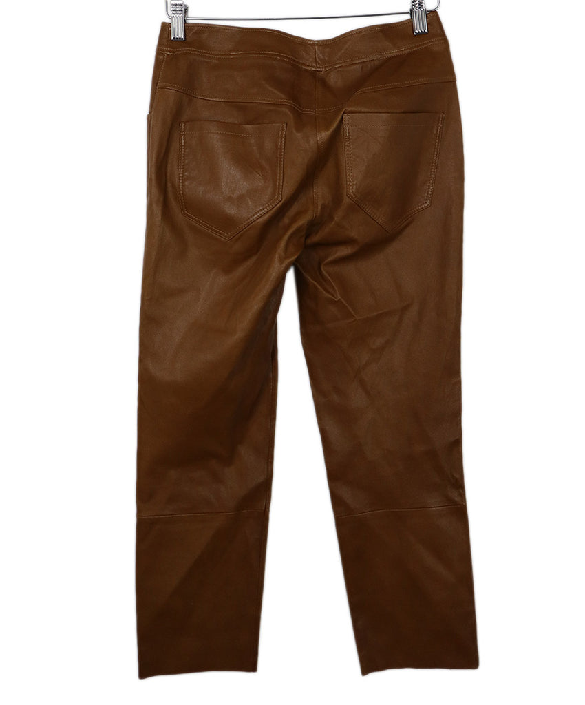 Brunello Cucinelli Brown Cognac Leather Pants 1