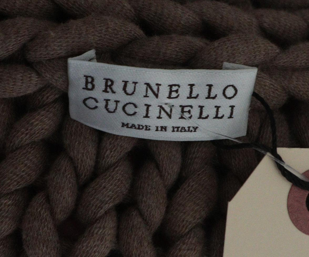 Brunello Cucinelli Brown Wide Knit Cardigan 3