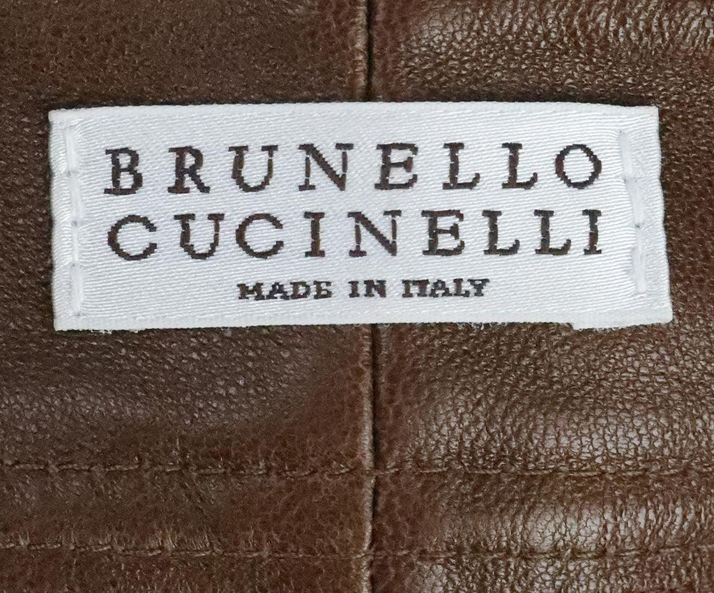 Brunello Cucinelli Brown Leather Pants sz 2 - Michael's Consignment NYC