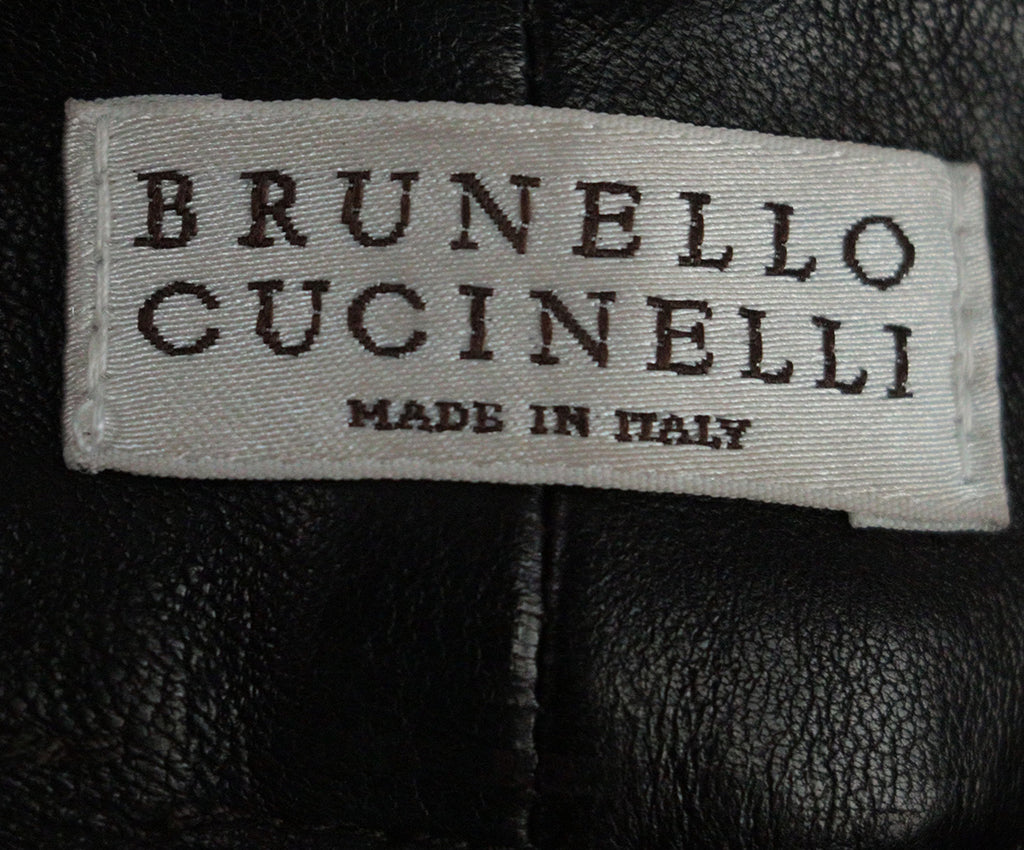 Brunello Cucinelli Brown Leather Pants 2