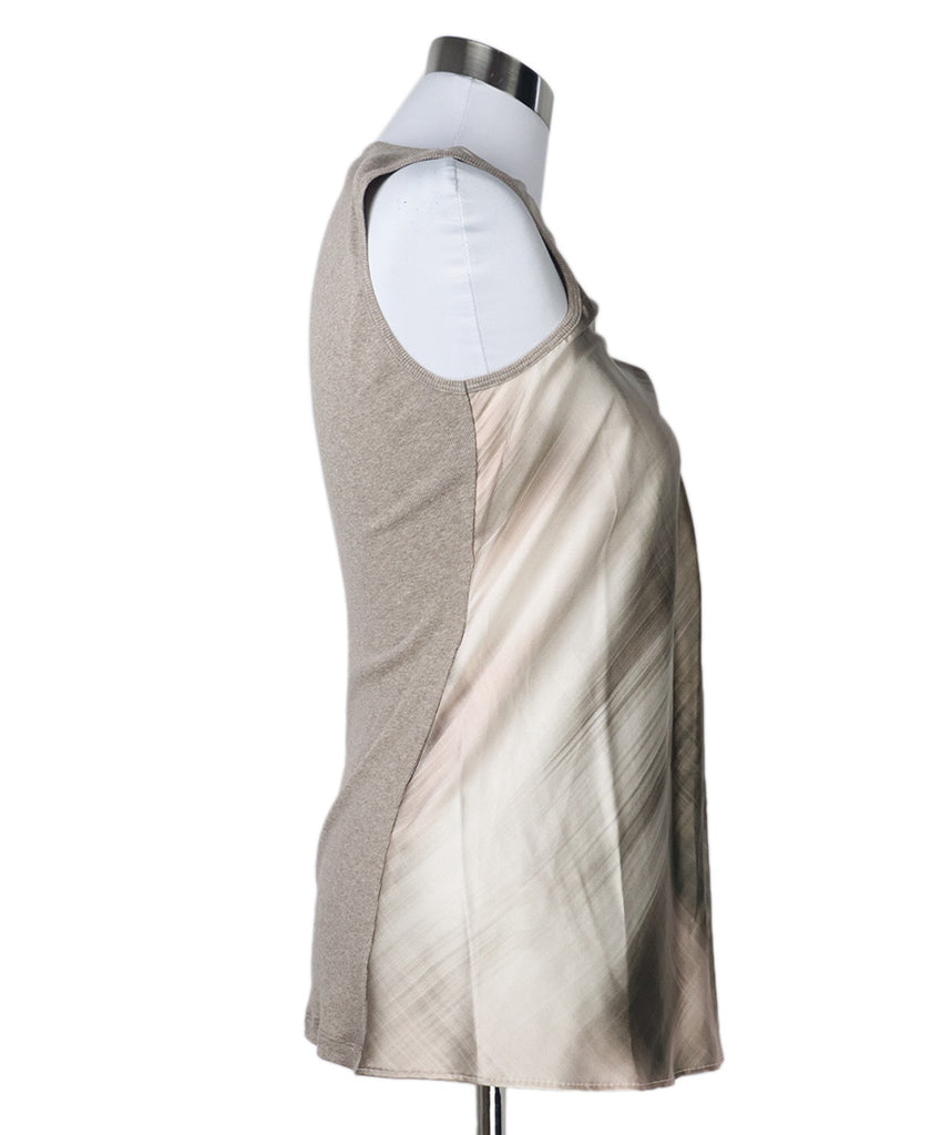 Brunello Cucinelli Neutral Silk Print Top 1