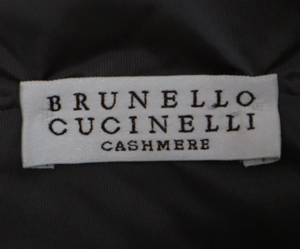 Brunello Cucinelli Grey Cashmere & Fox Fur Poncho 3