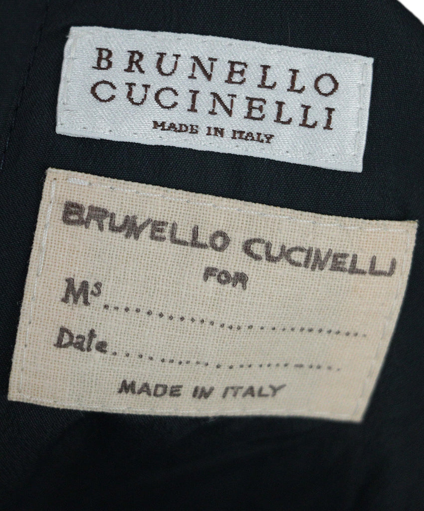 Brunello Cucinelli Navy Silk Trenchcoat 3