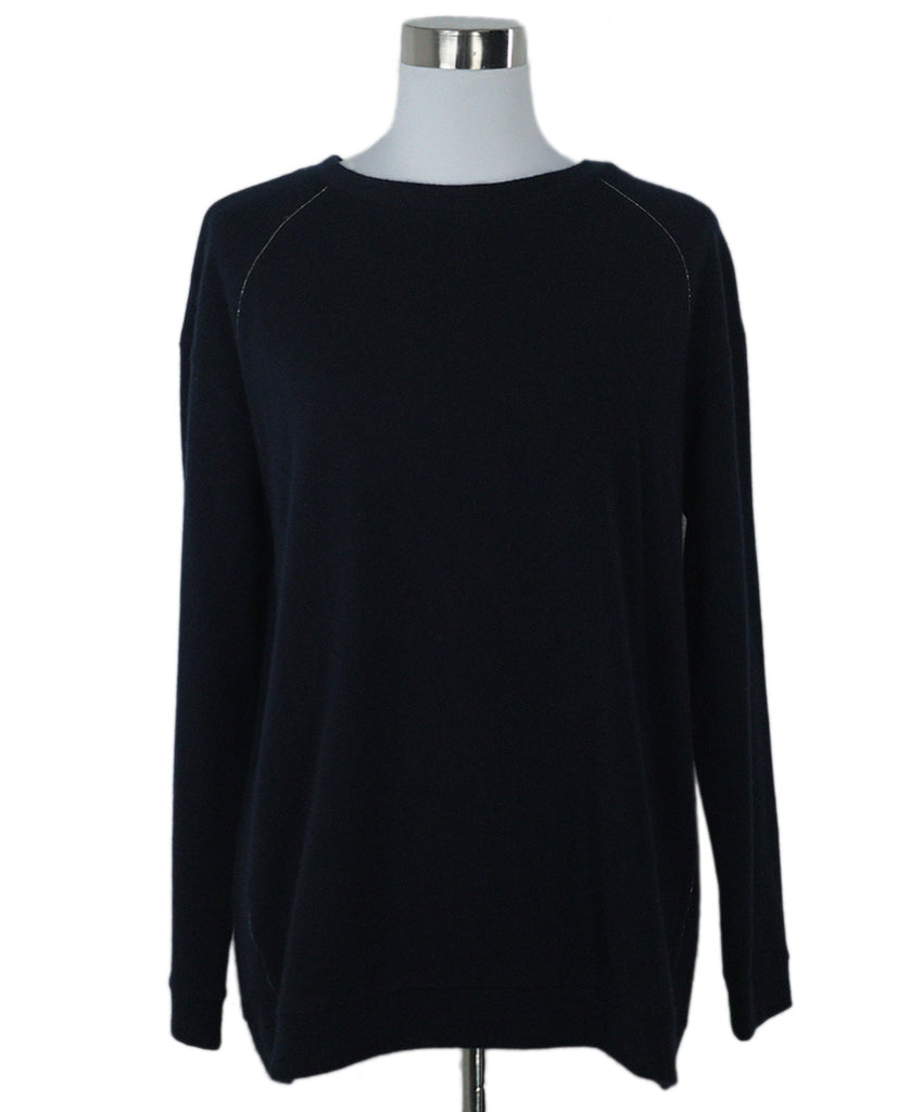 Brunello Cucinelli Navy Cashmere Sweater 