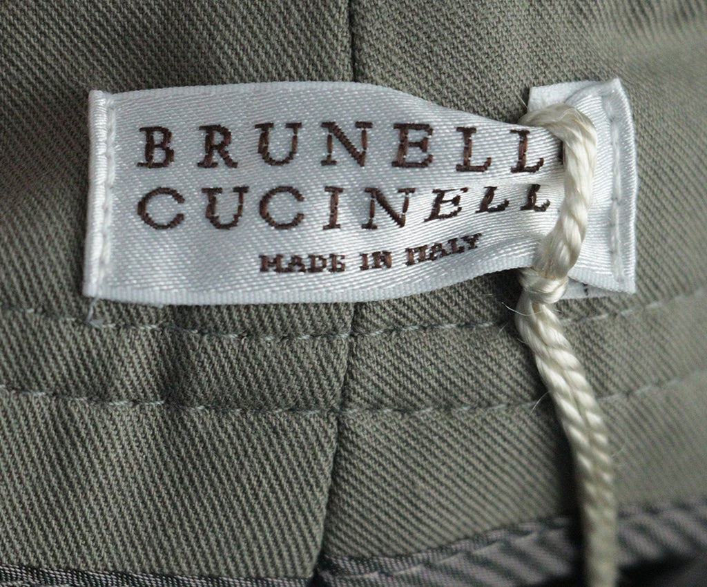 Brunello Cucinelli Olive Cotton Pants 2