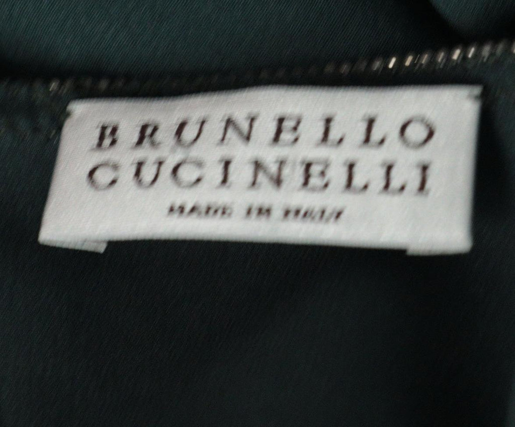 Brunello Cucinelli Olive Silk Blouse 3