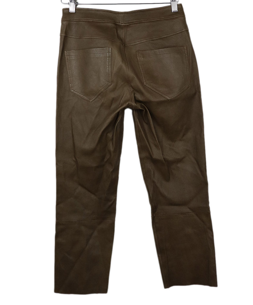 Brunello Cucinelli Neutral Taupe Leather Pants 1