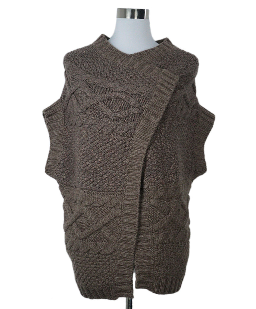 Brunello Cucinelli Brown Cableknit Sequin Cardigan 