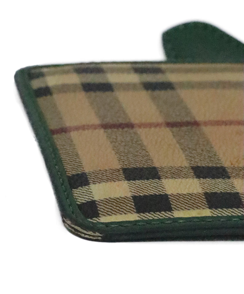 Burberry Beige & Green Plaid Card Case 7