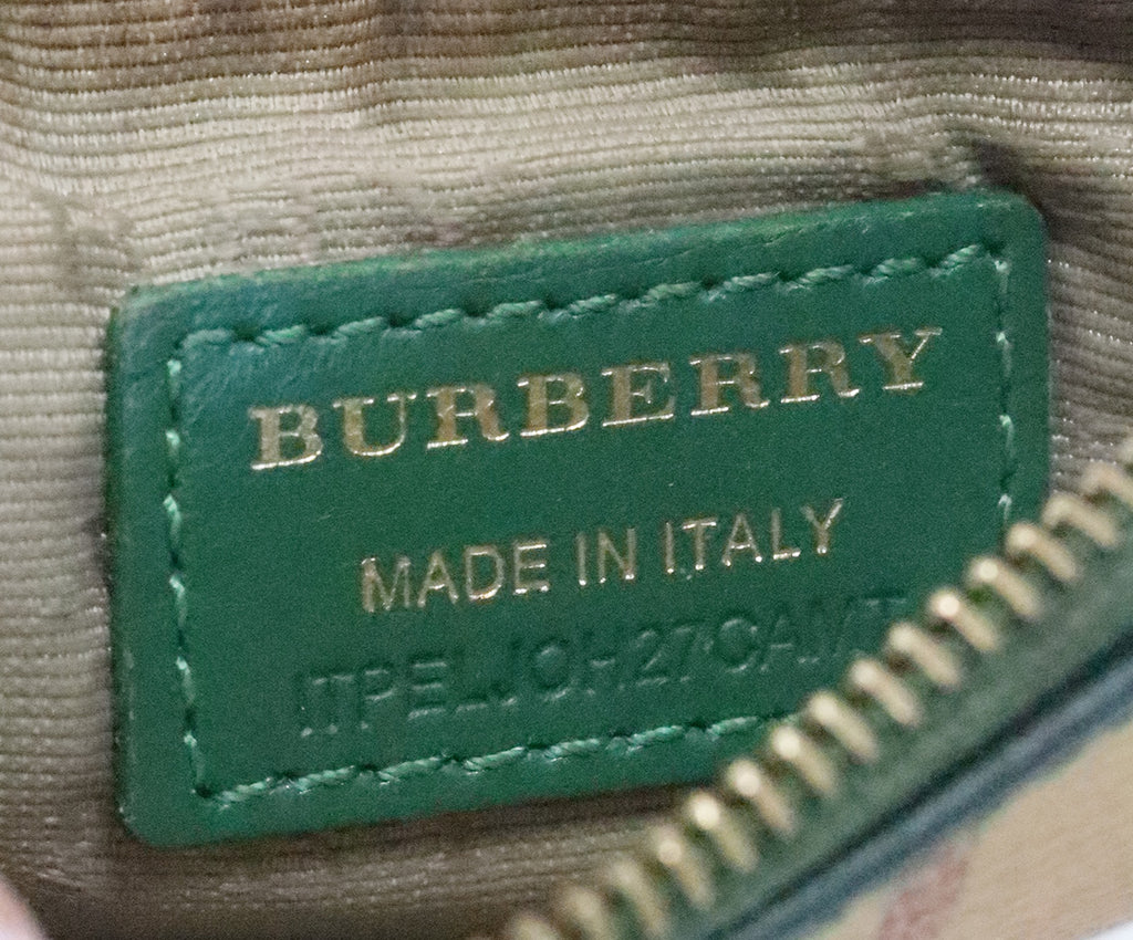 Burberry Beige & Green Plaid Card Case 6