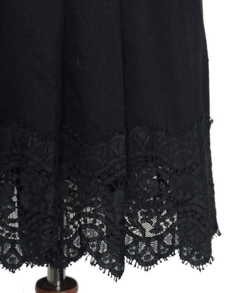 Burberry Black Wool & Lace Trim Skirt 4