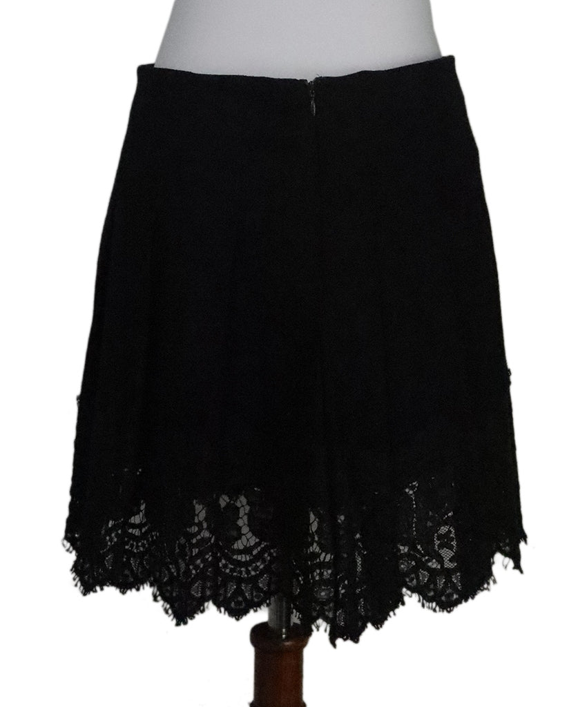 Burberry Black Wool & Lace Trim Skirt 2