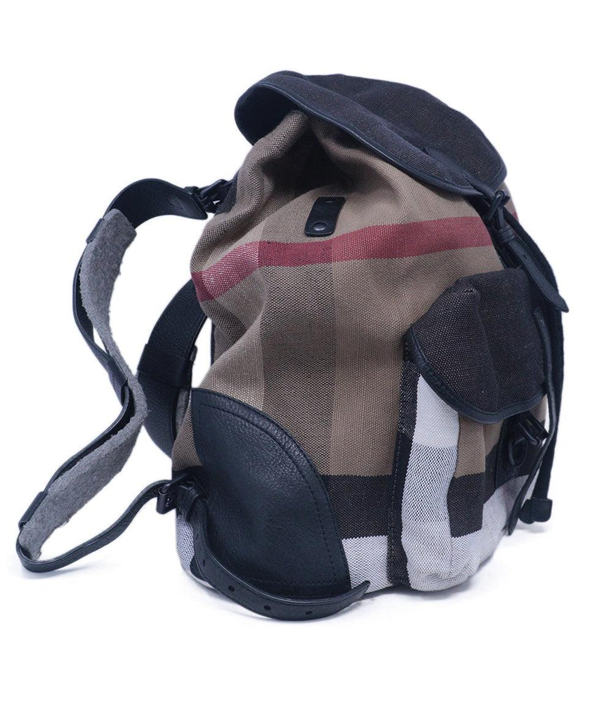 Burberry Black & Beige Plaid Backpack 1