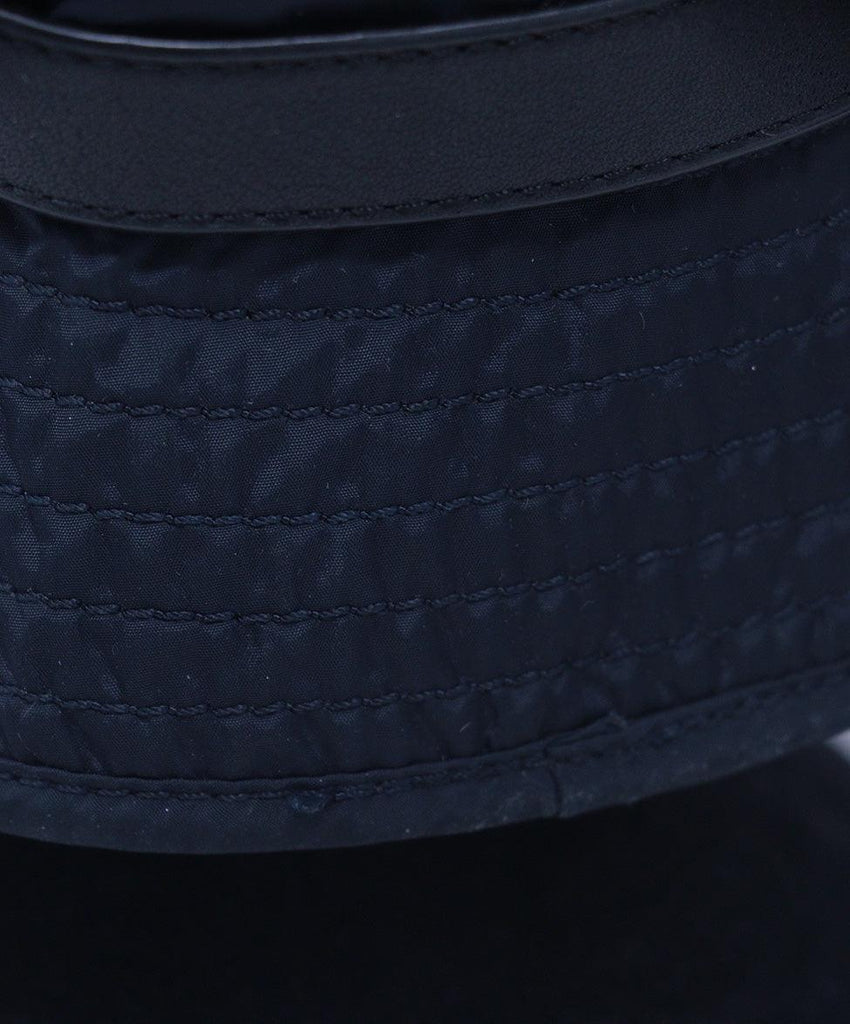 Burberry Navy Nylon & Black Leather Bucket Hat 5