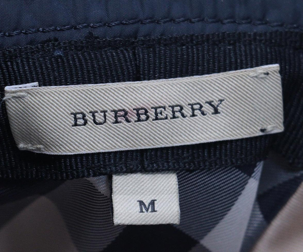 Burberry Navy Nylon & Black Leather Bucket Hat 4