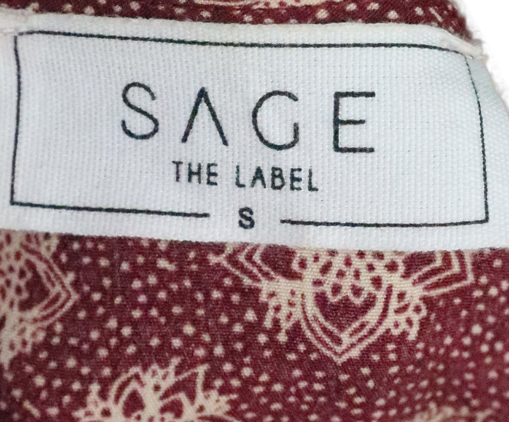 Sage the Label Burgundy & Beige Blouse 3