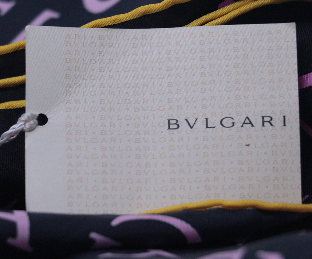 Bvlgari Black & Pink Print Scarf 5