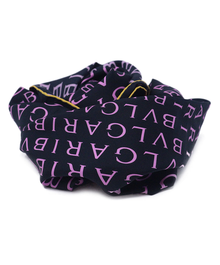 Bvlgari Black & Pink Print Scarf 2