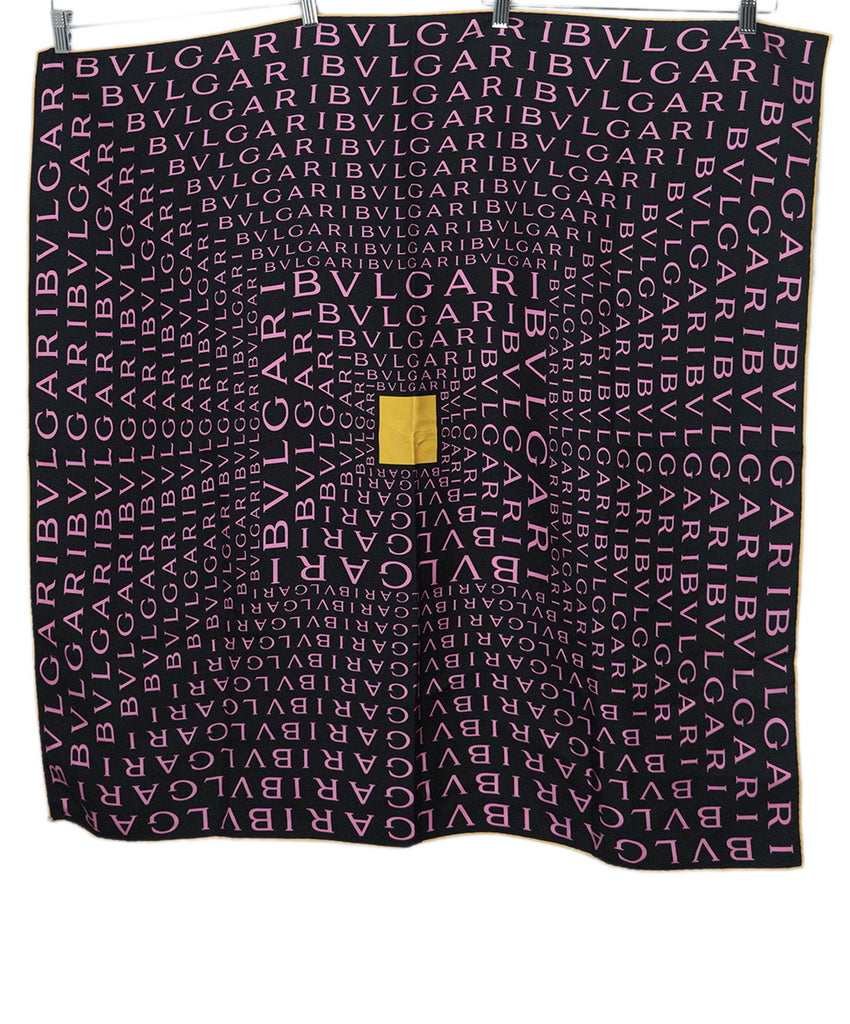 Bvlgari Black & Pink Print Scarf 3