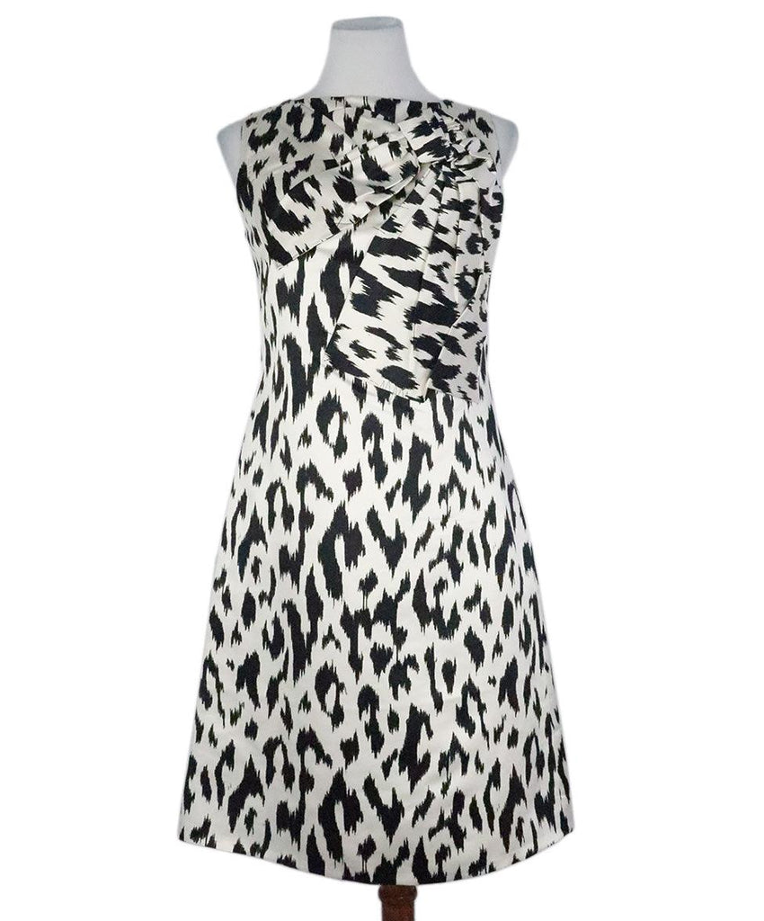 C Klein Black & White Silk Dress sz 4 - Michael's Consignment NYC