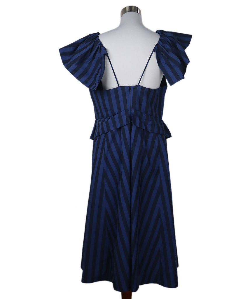 Carolina Herrera Blue & Black Striped Dress 2