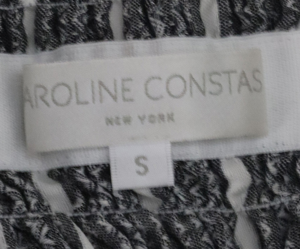 Caroline Constas Grey & White Striped Linen Top 3