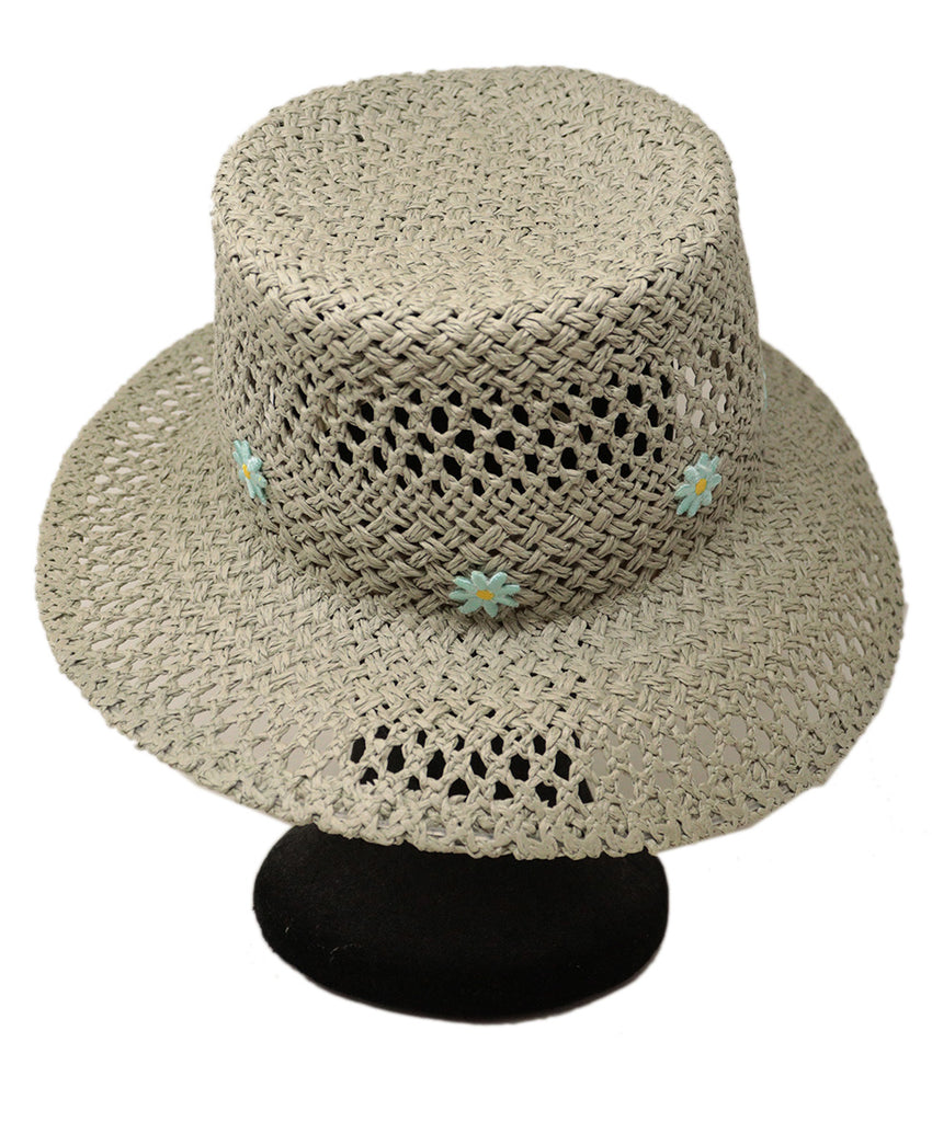 Carolyn Rowan Grey Straw Hat 3