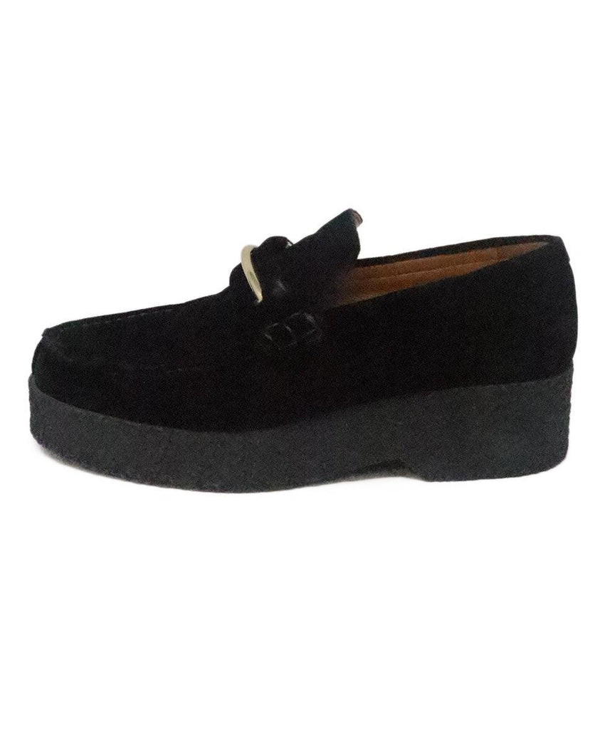 Celine Black Velvet Platform Loafers 1