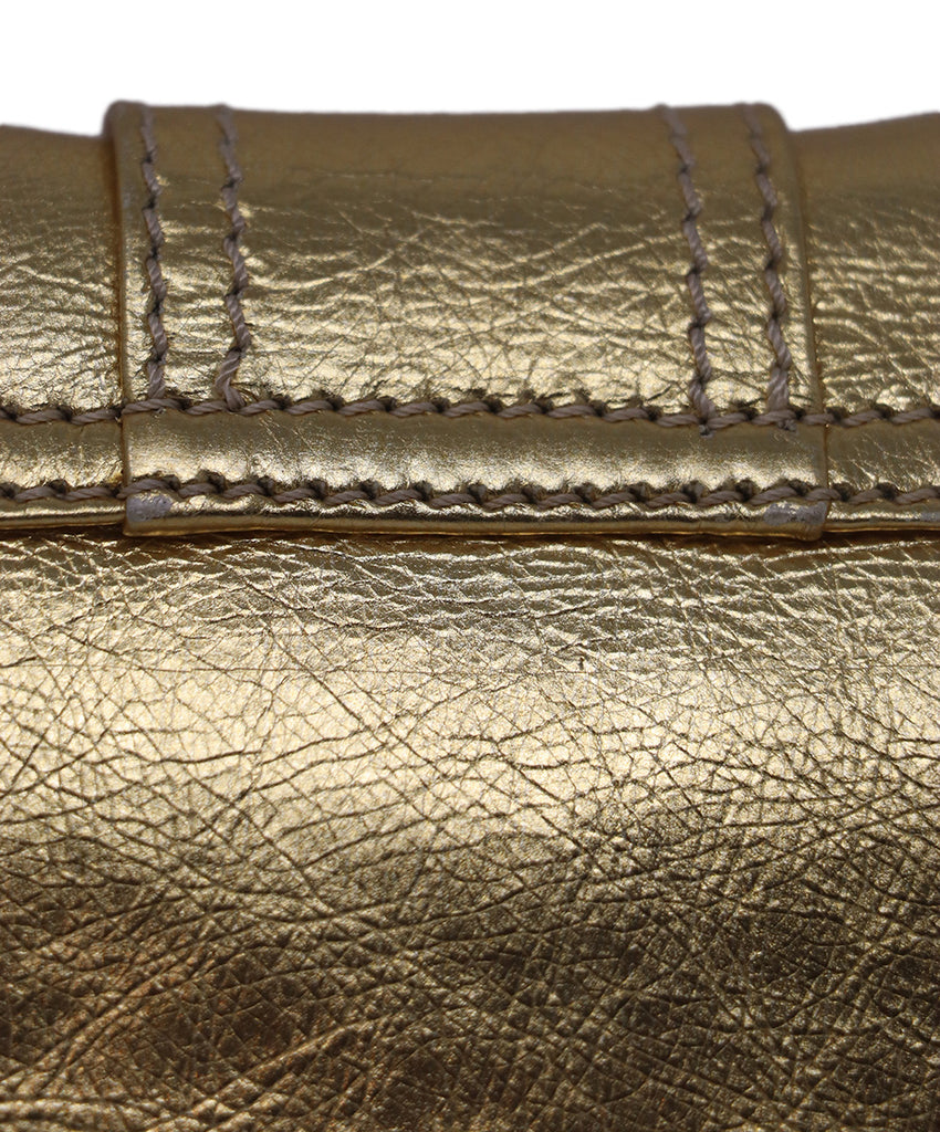 Celine Gold Leather Clutch 8