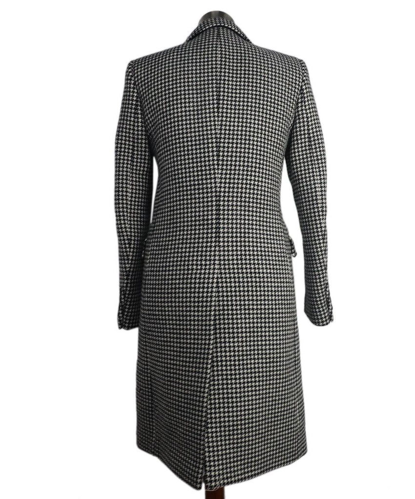 Celine Black & White Houndstooth Wool Coat 2