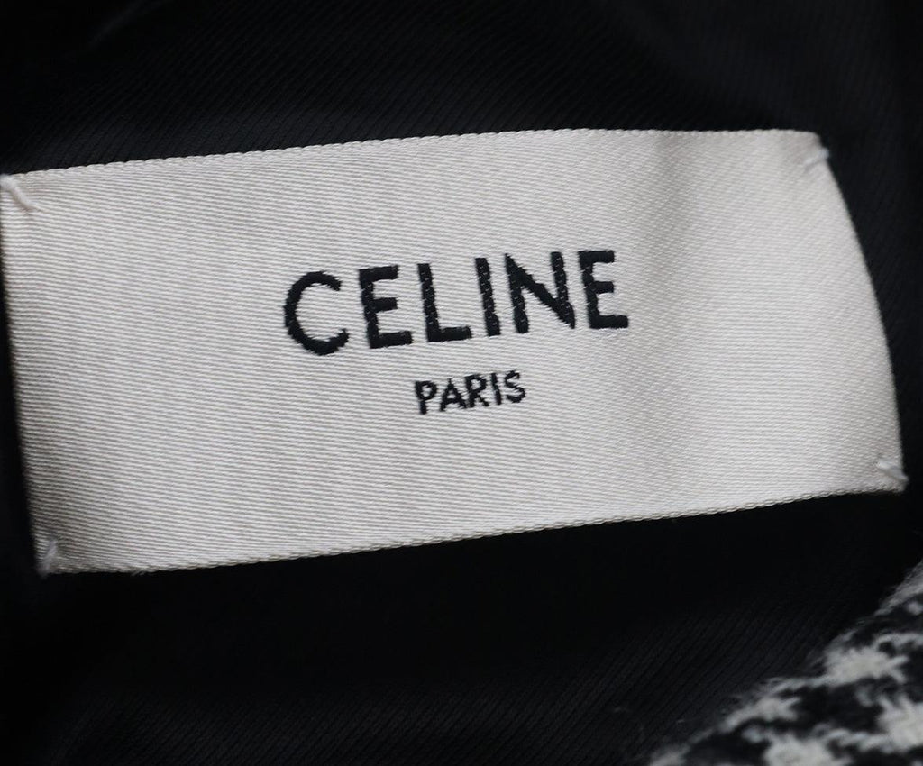 Celine Black & White Houndstooth Wool Coat 3