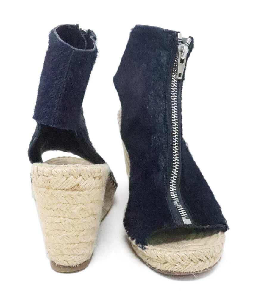 Celine Navy Pony Fur Espadrille Wedges sz 7 - Michael's Consignment NYC