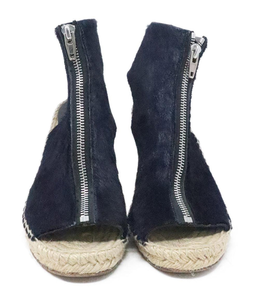 Celine Navy Pony Fur Espadrille Wedges sz 7 - Michael's Consignment NYC