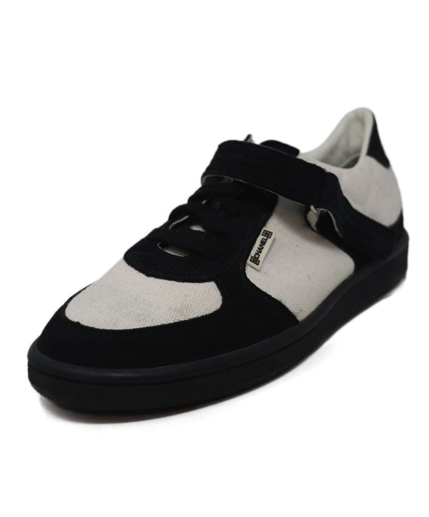 Chanel B&W Canvas Suede Sneakers 