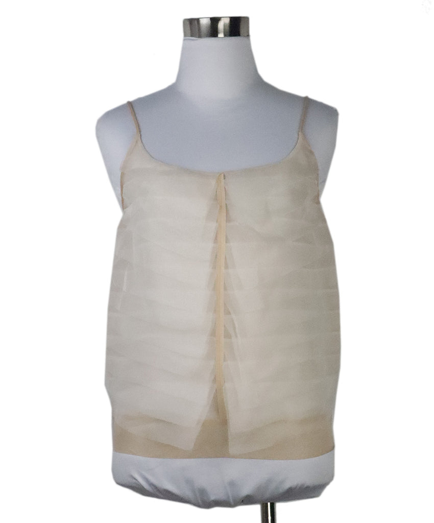 Chanel Beige Silk Tiered Camisole Top 