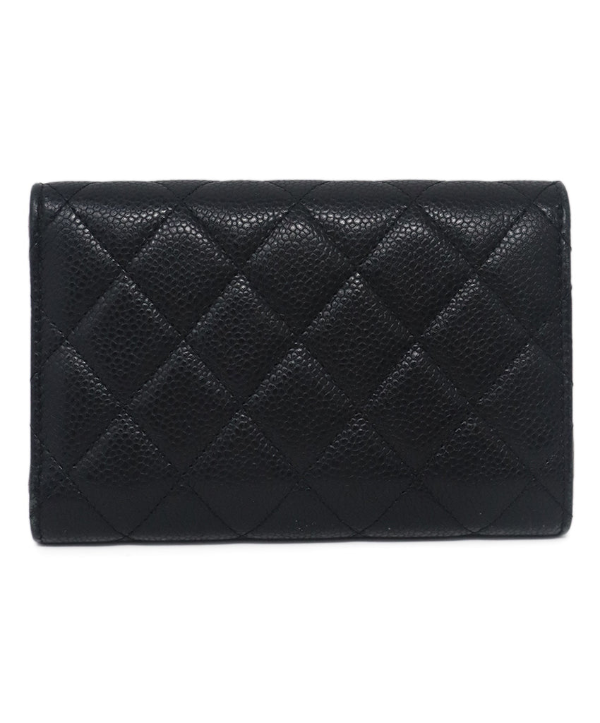 Chanel Black Quilted Caviar Leather Wallet 1