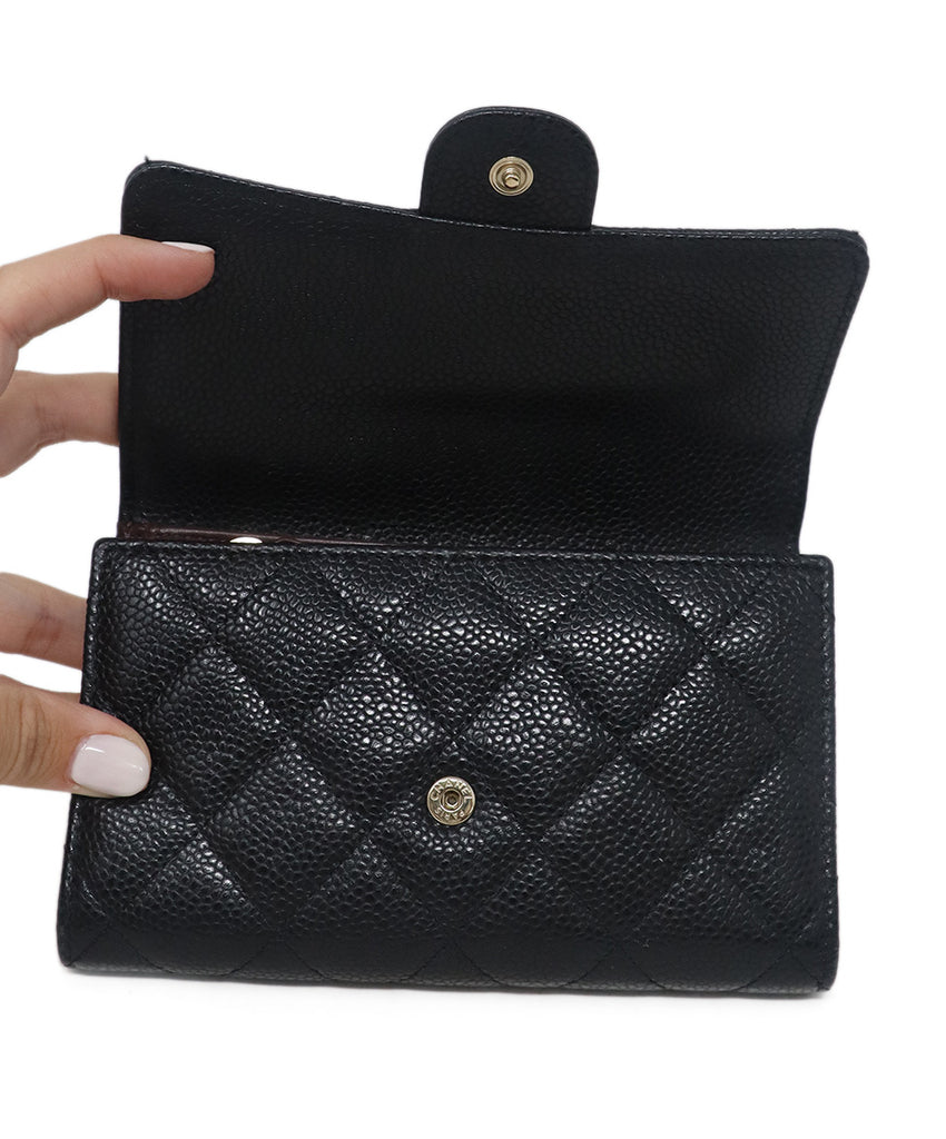 Chanel Black Quilted Caviar Leather Wallet 5