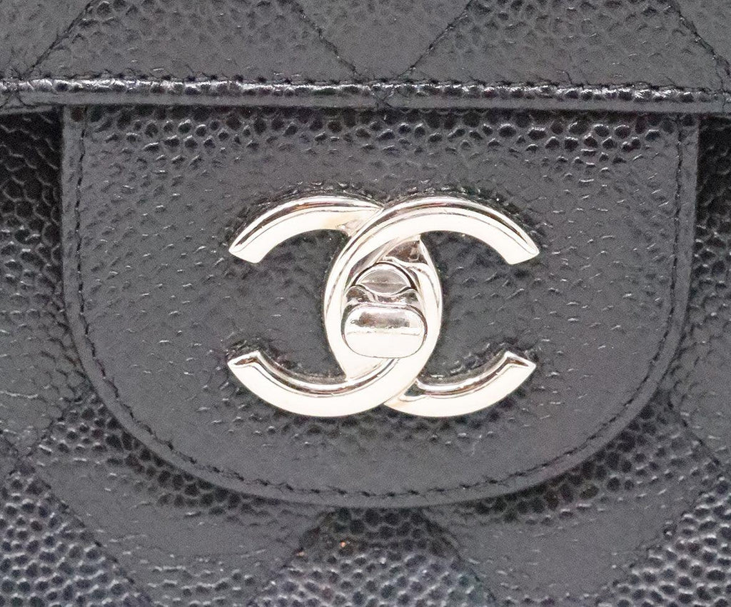 Chanel Black Classic Jumbo Double Flap Bag 9