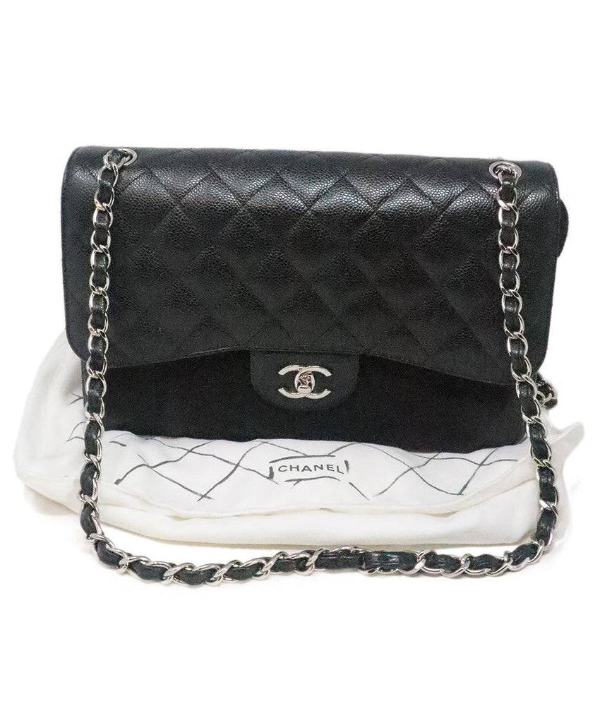 Chanel Black Classic Jumbo Double Flap Bag 5