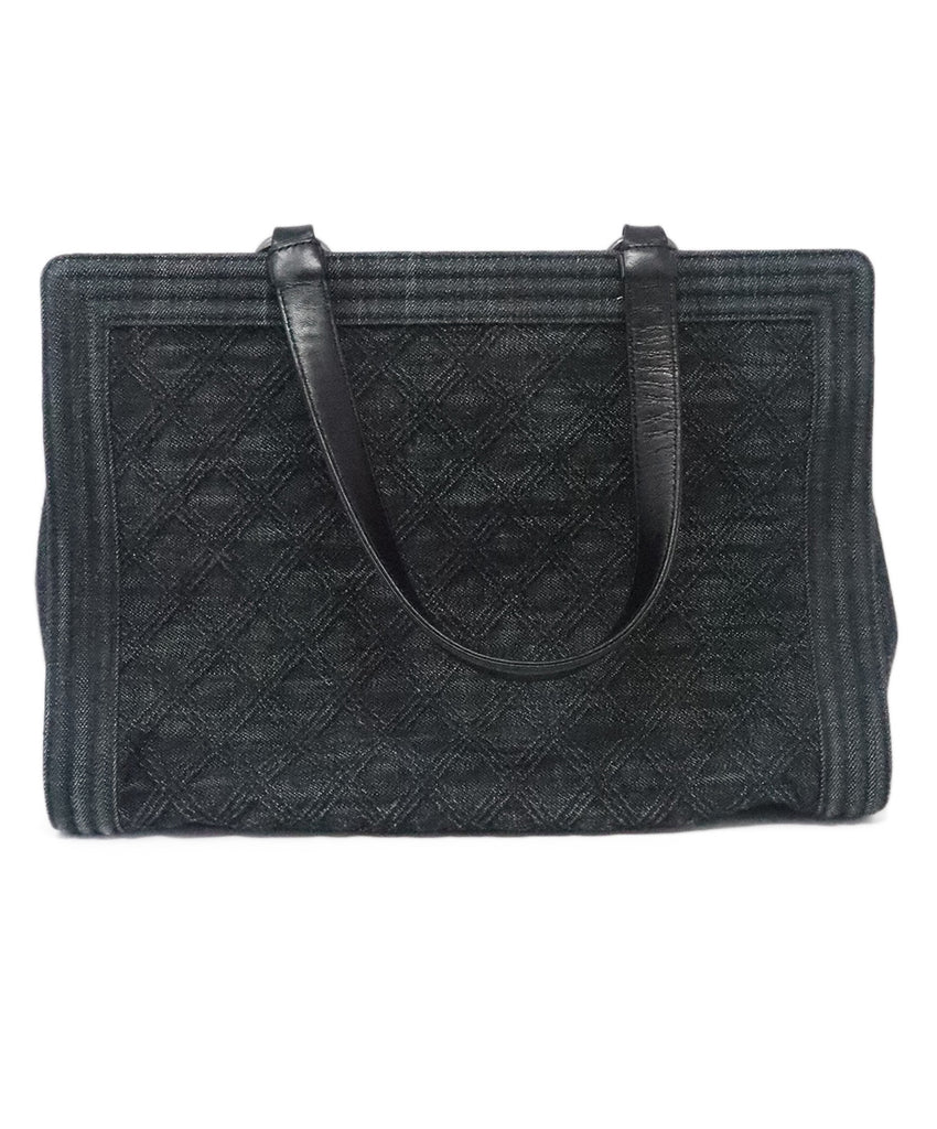 Chanel Denim Quilted Boy Shopping Tote 2