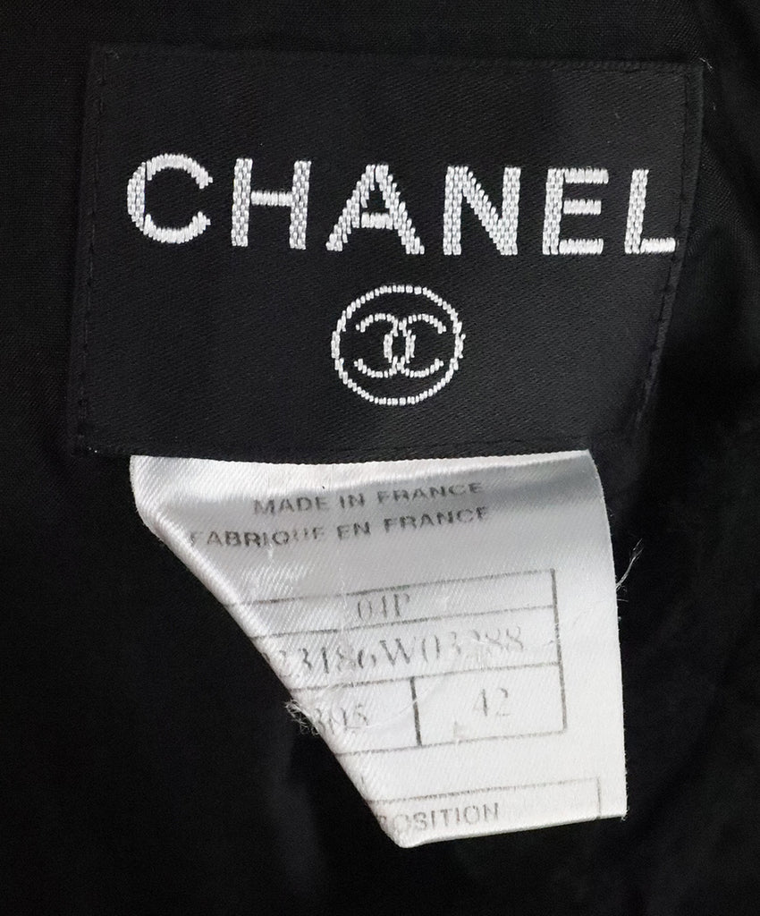 Chanel Black Wool & Chiffon Trim Dress 3