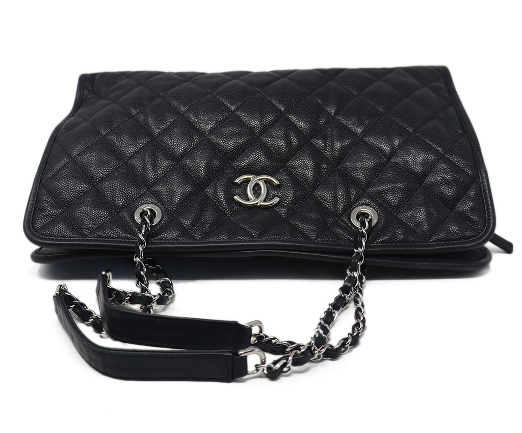 Chanel Black Caviar Leather French Riviera Tote 4