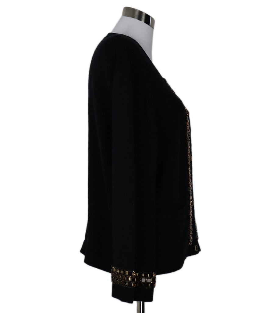 Chanel Black Cashmere Beaded Cardigan 1