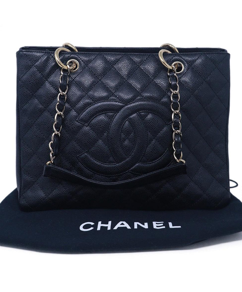 Chanel Black Caviar Leather Grand Shopper Tote 5