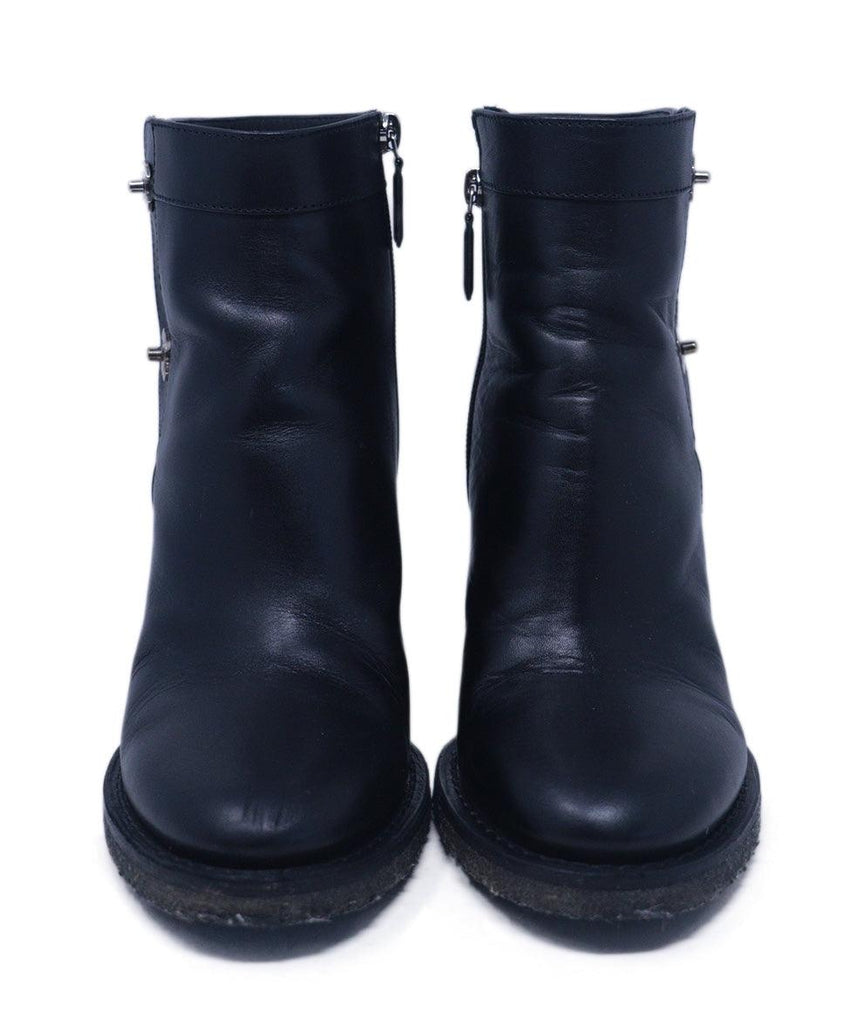 Chanel Black Leather Turnlock Boots 3