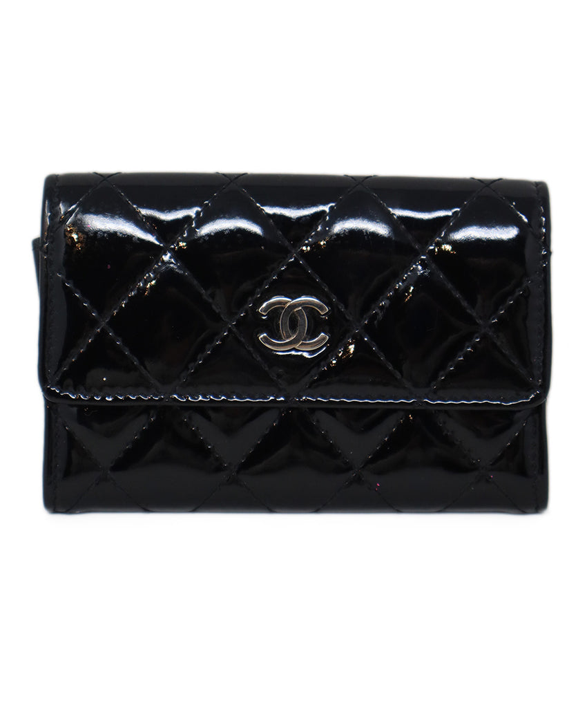 Chanel Black Patent Leather Card Case 