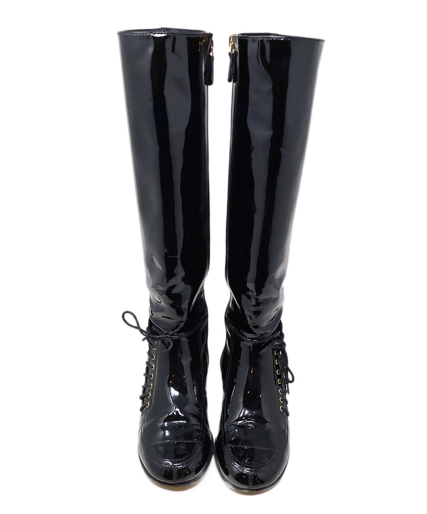 Chanel Black Patent Leather Boots 3