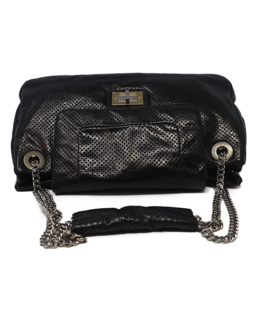 Chanel Black Perforated Leather Shoulder Bag 4