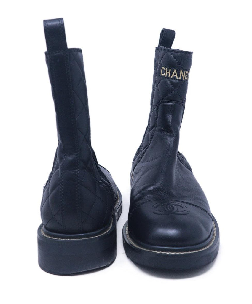 Chanel Black Quilted Leather Boots 2